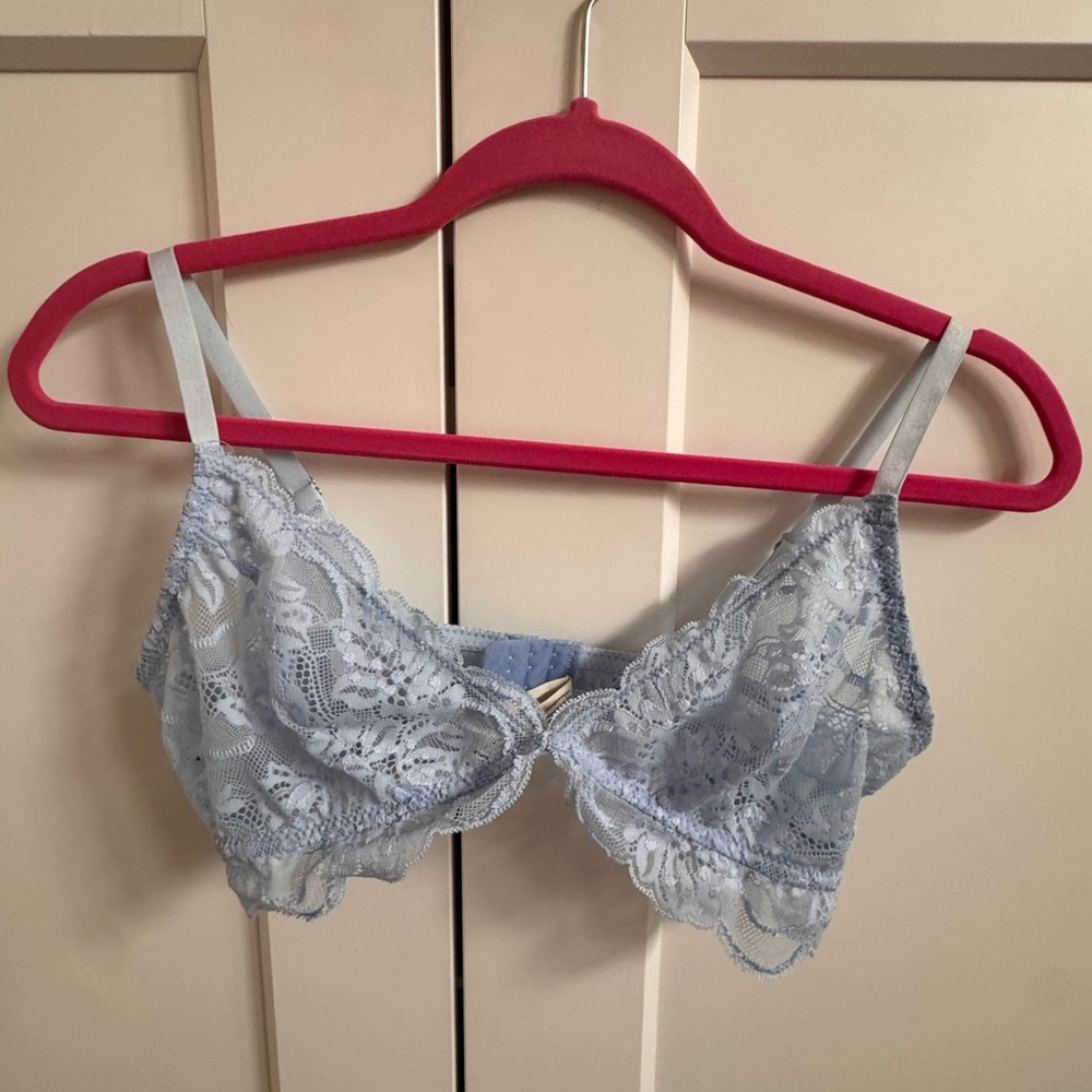 Free People Lace Bralette in Soft Blue